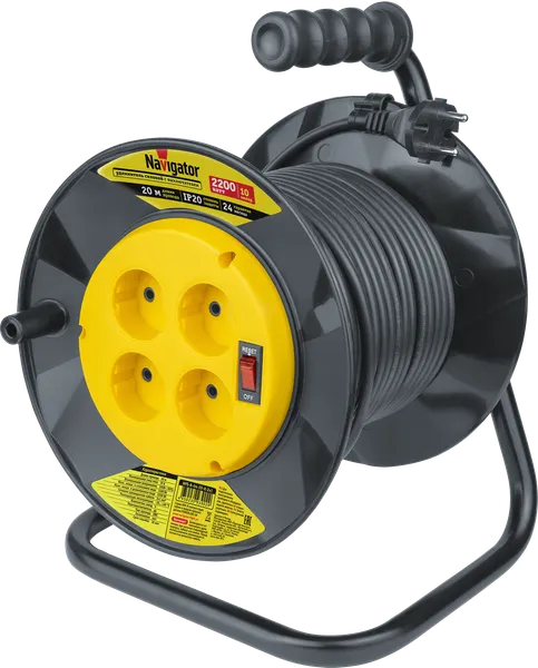 Изображение товара Удлинитель на катушке Navigator NPE-R-04-20-X-2x1 / 93902