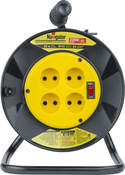 Изображение товара Удлинитель на катушке Navigator NPE-R-04-20-X-2x1 / 93902