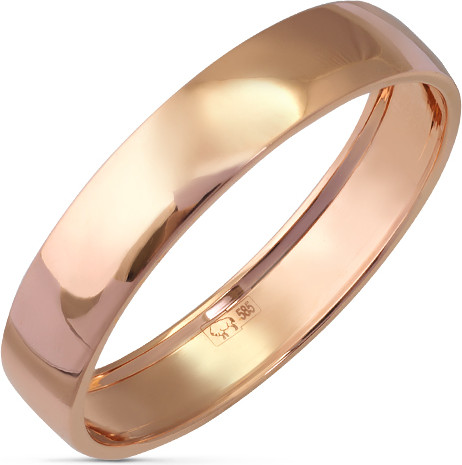 Изображение товара Кольцо обручальное из красного золота Кристалл CD00400226773 (р.16.5)