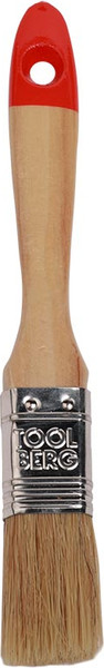 Изображение товара Кисть малярная Toolberg Плоская Классик Эксперт 25мм деревянная рукоятка (натуральная щетина)