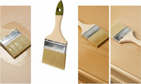 Изображение товара Кисть малярная Toolberg Плоская Микс стандарт 100мм деревянная рукоятка (смешанная щетина )