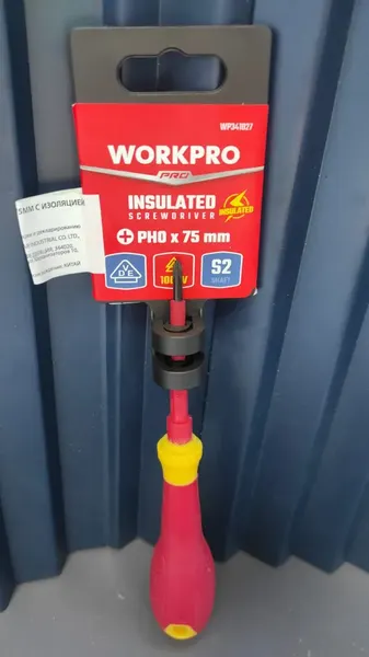 Изображение товара Отвертка Workpro VDE PH0x75мм / WP341027