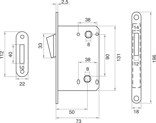 Изображение товара Защелка врезная Trodos CX-90WC/M BL (черный)