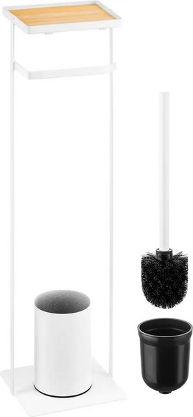 Изображение товара Стойка для туалетной бумаги с ершиком El Casa Белая / 240473
