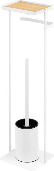 Изображение товара Стойка для туалетной бумаги с ершиком El Casa Белая / 240473