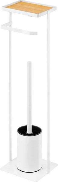 Изображение товара Стойка для туалетной бумаги с ершиком El Casa Белая / 240473