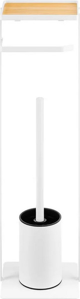 Изображение товара Стойка для туалетной бумаги с ершиком El Casa Белая / 240473