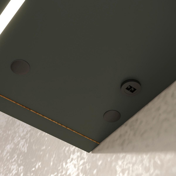 Изображение товара Шкаф с зеркалом для ванной EQUIL Gleam 60.1D (зеленый камень/дуб вотан)