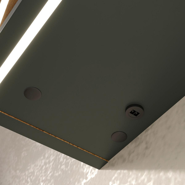 Изображение товара Шкаф с зеркалом для ванной EQUIL Gleam 80.2D (зеленый камень/дуб вотан)