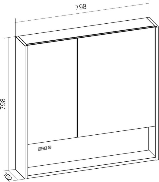 Изображение товара Шкаф с зеркалом для ванной EQUIL Gleam 80.2D (зеленый камень/дуб вотан)