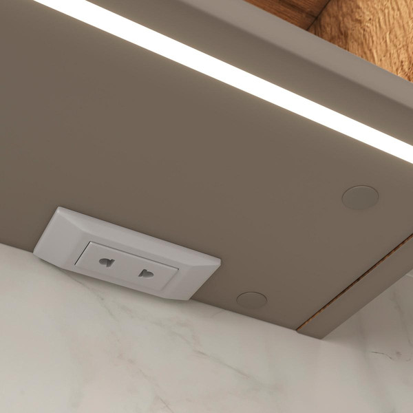 Изображение товара Шкаф с зеркалом для ванной EQUIL Gleam 60.1D (амарок/дуб вотан)