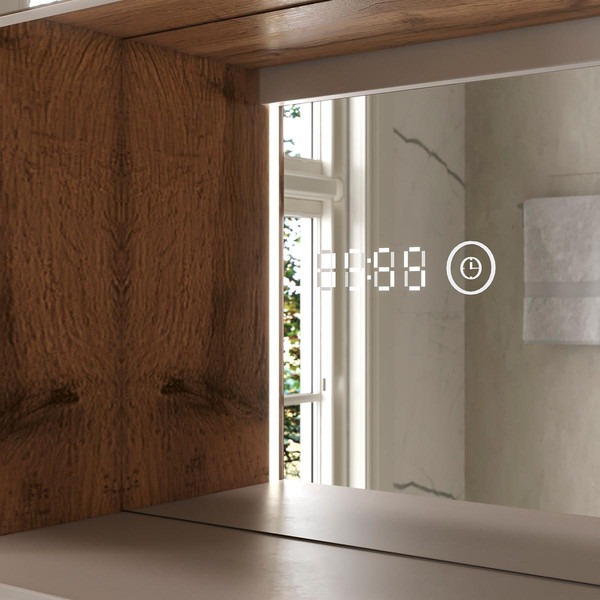 Изображение товара Шкаф с зеркалом для ванной EQUIL Gleam 60.1D (амарок/дуб вотан)