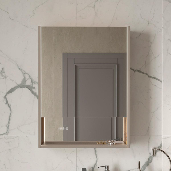 Изображение товара Шкаф с зеркалом для ванной EQUIL Gleam 60.1D (амарок/дуб вотан)