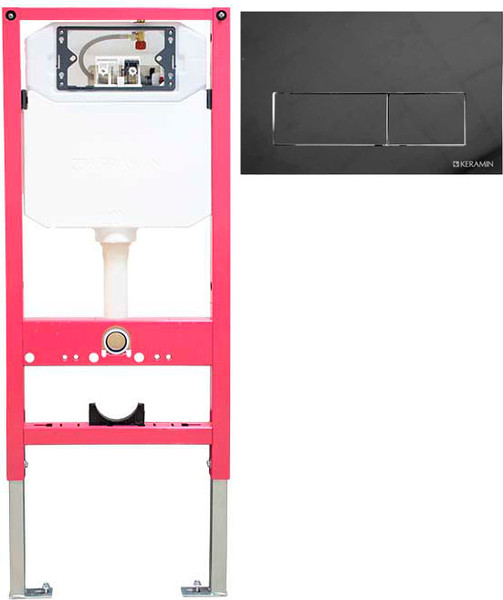 Изображение товара Инсталляция для унитаза Керамин ИнВолл Премиум K133-A01-EEA1 с кнопкой K5234-К-EEA3 (хром глянец)