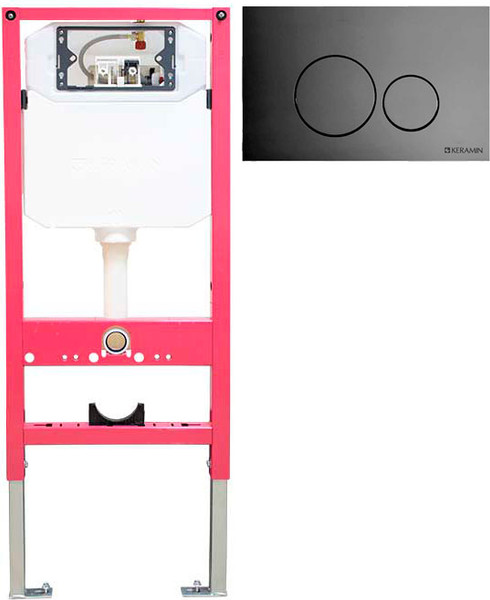 Изображение товара Инсталляция для унитаза Керамин ИнВолл Премиум K133-A01-EEA1 с кнопкой K5230-К-EEA3 (хром глянец)