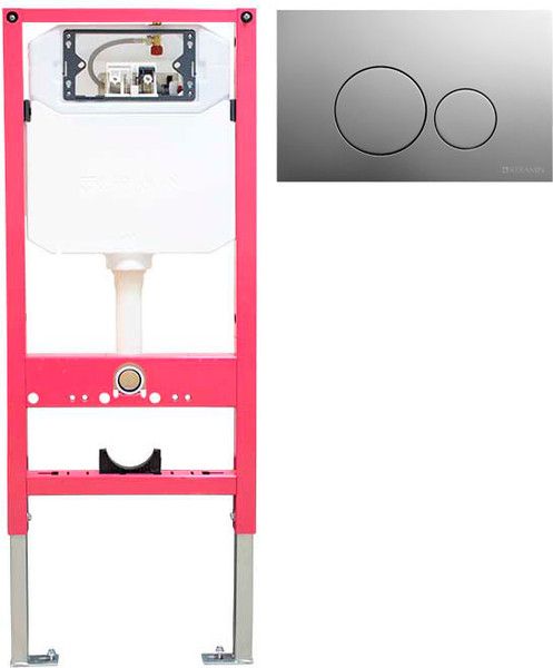 Изображение товара Инсталляция для унитаза Керамин ИнВолл Премиум K133-A01-EEA1 с кнопкой K5230-К-EEA2 (серебристо-серый)