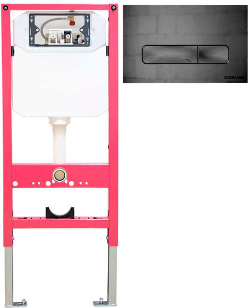 Изображение товара Инсталляция для унитаза Керамин ИнВолл Премиум K133-A01-EEA1 с кнопкой K5232-К-EEA3 (хром глянец)