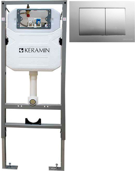 Изображение товара Инсталляция для унитаза Керамин ИнВолл Комфорт K130-A02-EEA1 с кнопкой K5236-К-EEA4 (серебристо-серый)