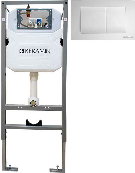 Изображение товара Инсталляция для унитаза Керамин ИнВолл Комфорт K130-A02-EEA1 с кнопкой K5236-К-EEA1 (белый)