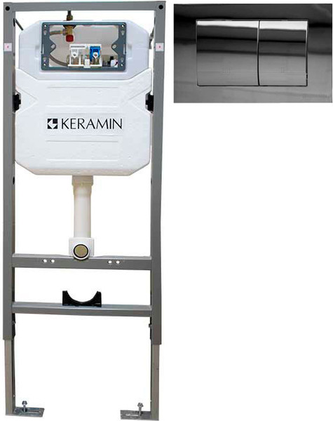 Изображение товара Инсталляция для унитаза Керамин ИнВолл Комфорт K130-A02-EEA1 с кнопкой K5236-К-EEA3 (хром глянец)