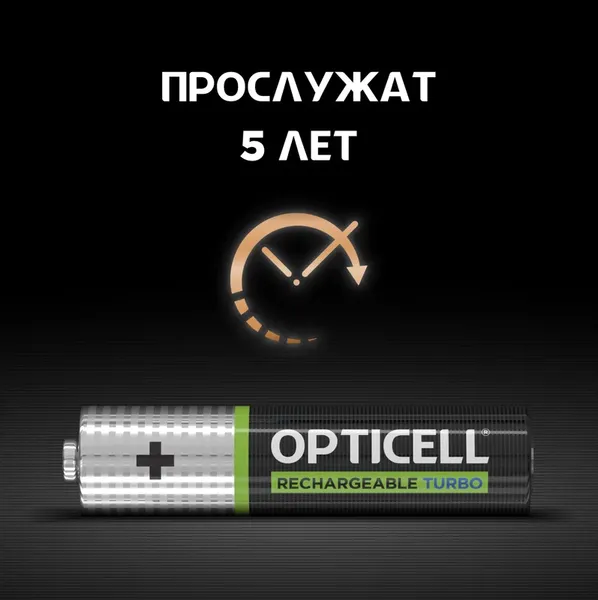 Изображение товара Комплект аккумуляторов Opticell Turbo AAA NiMH 970mAh / 6080003 (2шт)