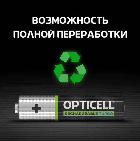 Изображение товара Комплект аккумуляторов Opticell Turbo AAA NiMH 970mAh / 6080003 (2шт)
