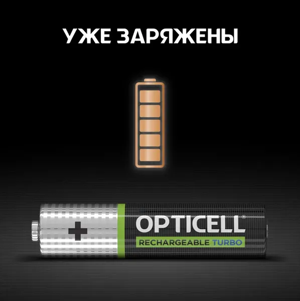 Изображение товара Комплект аккумуляторов Opticell Turbo AAA NiMH 970mAh / 6080003 (2шт)
