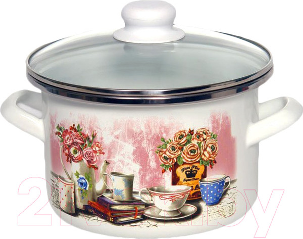 Изображение товара Кастрюля Сантэкс Чаепитие 1-2230112 (белый)