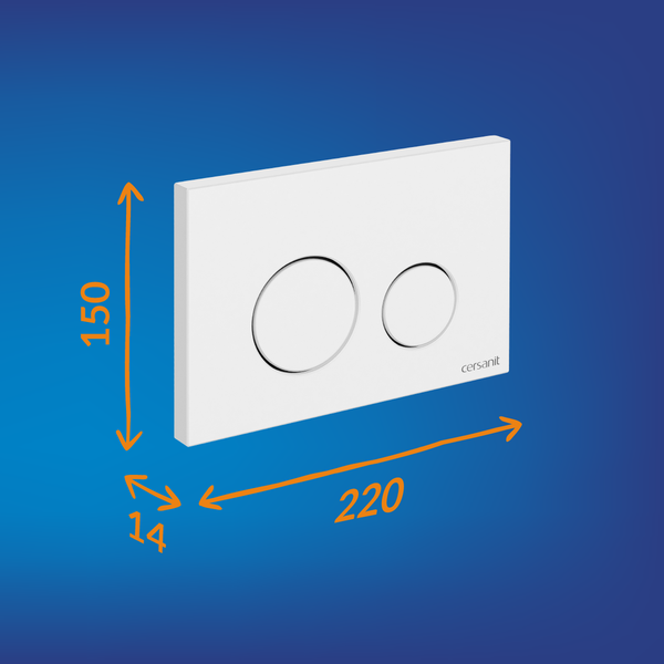 Изображение товара Унитаз подвесной с инсталляцией Cersanit Brasko Slim 64824 + Aqua M 40 68177 с кнопкой Twins 63526 (кнопка белый)