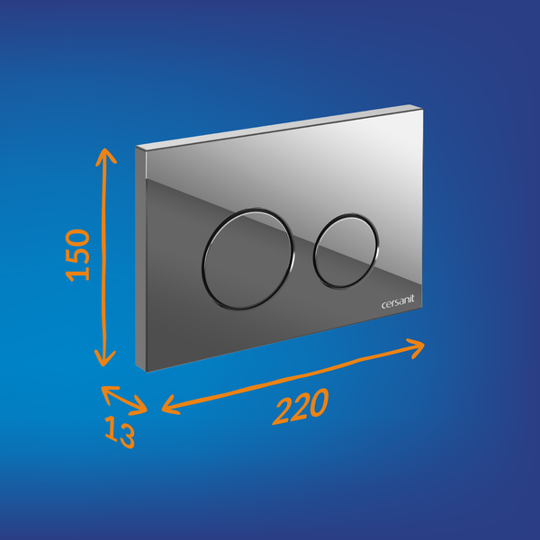 Изображение товара Унитаз подвесной с инсталляцией Cersanit Brasko Slim 64824 + Aqua M 40 68177 с кнопкой Twins 63523 (кнопка хром глянцевый)