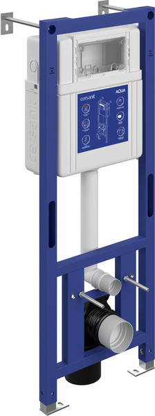 Изображение товара Унитаз подвесной с инсталляцией Cersanit Brasko Slim 64824 + Aqua M 40 68177 с кнопкой Corner 64077 (кнопка белый)