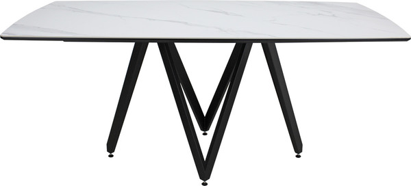 Изображение товара Обеденный стол Виста Аксиома-3 89x180 ВС/520 (белый мрамор матовый/черный муар)