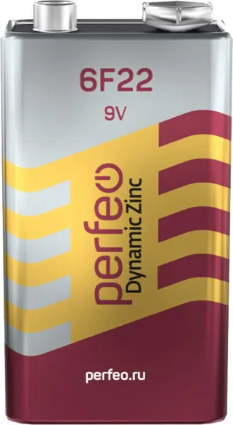 Изображение товара Комплект батареек Perfeo Dynamic Zinc 6F22/1SH (10шт)