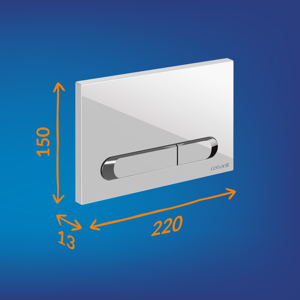 Изображение товара Унитаз подвесной с инсталляцией Cersanit Brasko Slim 64824 + Aqua M 40 68177 с кнопкой Estetica 64111 (кнопка белый/хром глянец)