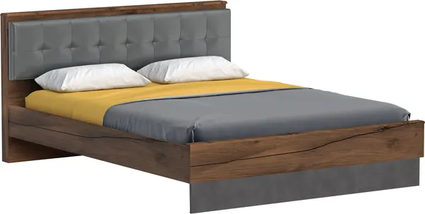 Изображение товара Каркас кровати Мебельград Глазго 140x200 (таксония/пегас грей/металл бруклин)