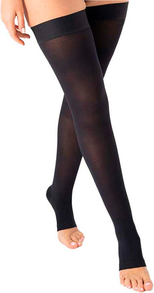 Изображение товара Чулки компрессионные Trives с открытым носком 2кл / ТК.930 (р.3, черный, на широкое бедро)