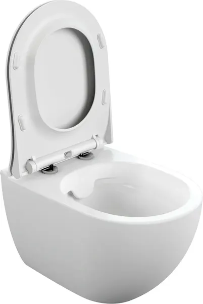 Изображение товара Унитаз подвесной с инсталляцией Cersanit Brasko Slim 64824 + Aqua 50 68178 +Accento Circle для Aqua 69074 (кнопка хром глянец)