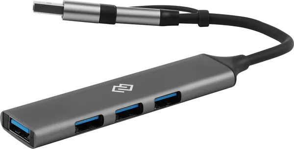 Изображение товара USB-хаб Digma DHUB-4USB-AC-3.0 (серебристый)