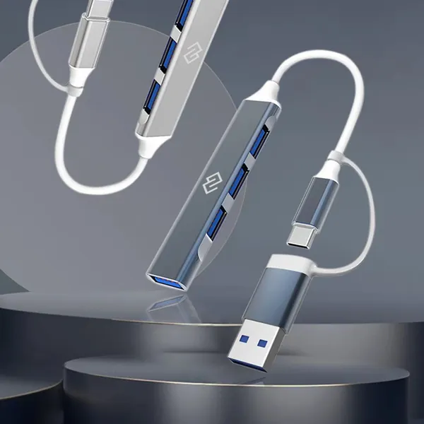 Изображение товара USB-хаб Digma DHUB-4USB-AC-3.0 (серебристый)