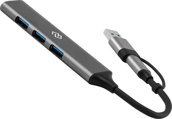 Изображение товара USB-хаб Digma DHUB-4USB-AC-3.0 (серебристый)