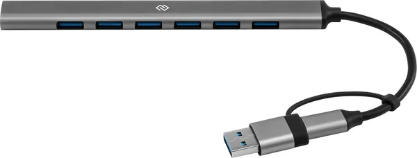 Изображение товара USB-хаб Digma DHUB-7USB-AC-2.0 (серебристый)