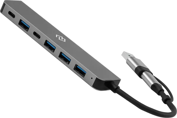 Изображение товара USB-хаб Digma DHUB-7USB-AC (серебристый)