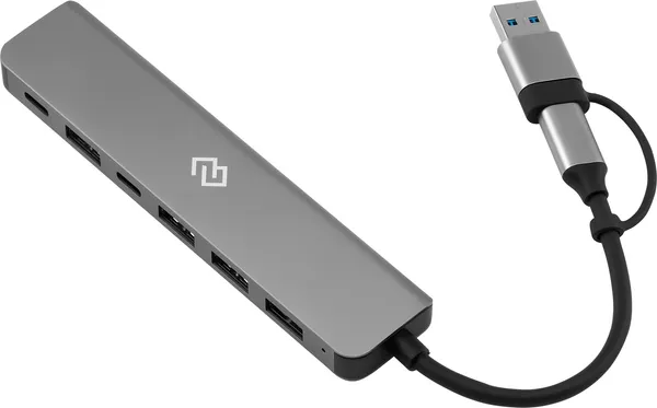 Изображение товара USB-хаб Digma DHUB-7USB-AC (серебристый)