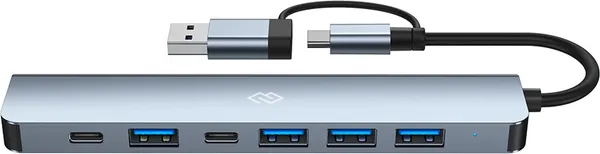 Изображение товара USB-хаб Digma DHUB-7USB-AC (серебристый)