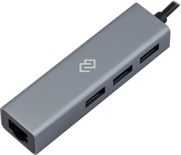 Изображение товара Док-станция для ноутбука Digma DHUB-LAN-4PORT (серебристый)