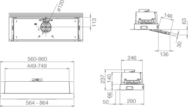 Изображение товара Вытяжка скрытая Elica Ciak 2.0 GR/A/60