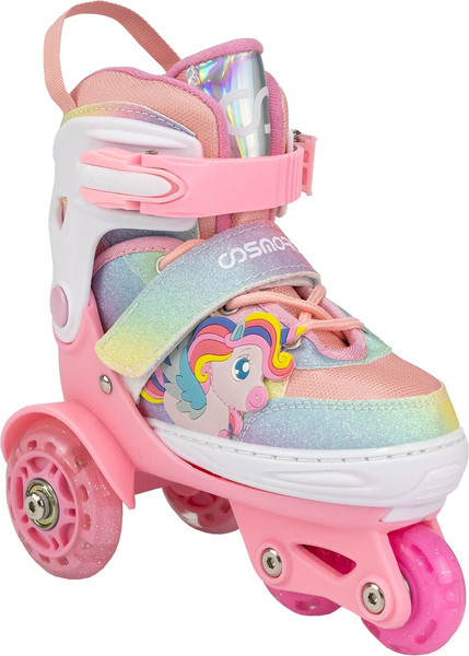 Изображение товара Роликовые коньки CosmoRide Fei + набор защиты (р-р 27-30, белый/розовый)
