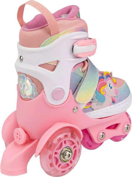 Изображение товара Роликовые коньки CosmoRide Fei + набор защиты (р-р 27-30, белый/розовый)