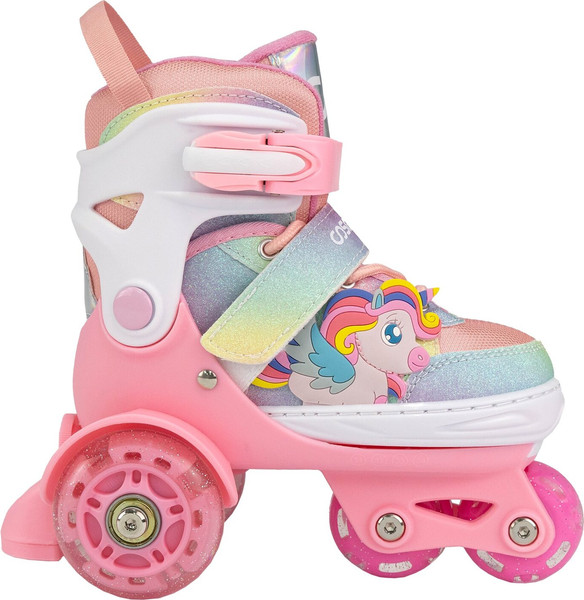 Изображение товара Роликовые коньки CosmoRide Fei + набор защиты (р-р 31-34, белый/розовый)