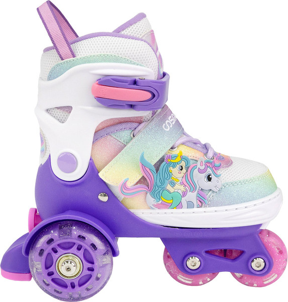 Изображение товара Роликовые коньки CosmoRide Fei + набор защиты (р-р 27-30, белый/фиолетовый)